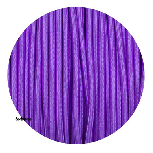 0.75mm 3 core Round Cable Vintage Braided Purple Fabric Light