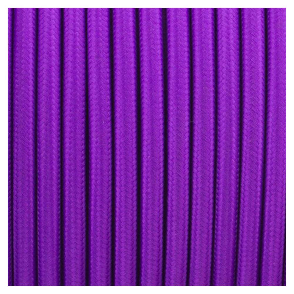 0.75mm 3 core Round Cable Vintage Braided Purple Fabric Light