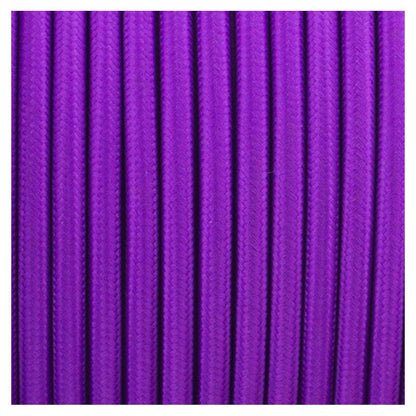 0.75mm 3 core Round Cable Vintage Braided Purple Fabric Light