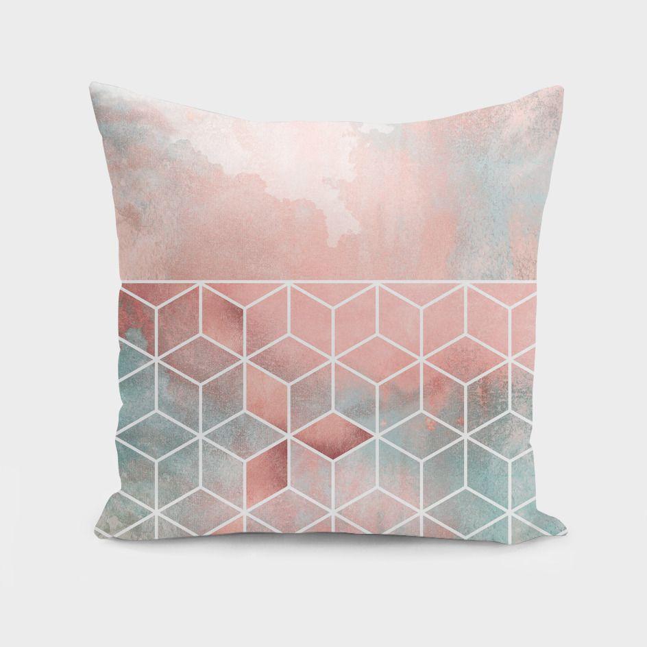 Rose Clouds And Cubes  Cushion/Pillow