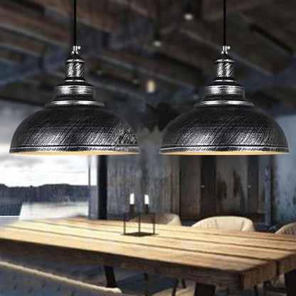 Brushed Silver Ceiling Pendant Retro Lamp Industrial Loft