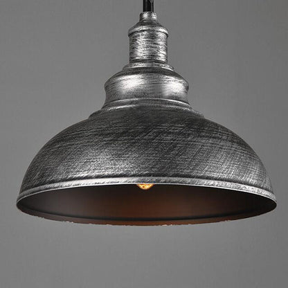 Brushed Silver Ceiling Pendant Retro Lamp Industrial Loft