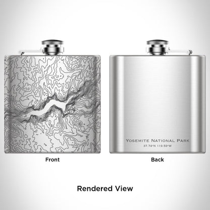 Yosemite National Park - California Map Hip Flask in Matte Black