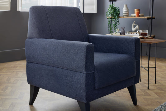 Enza Collection Astera Upholstered Accent Chair Navy