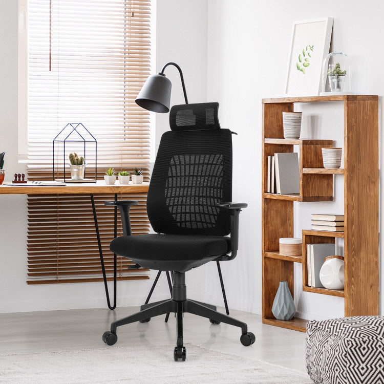 High Back Mesh Office Chair with Clothes Hanger