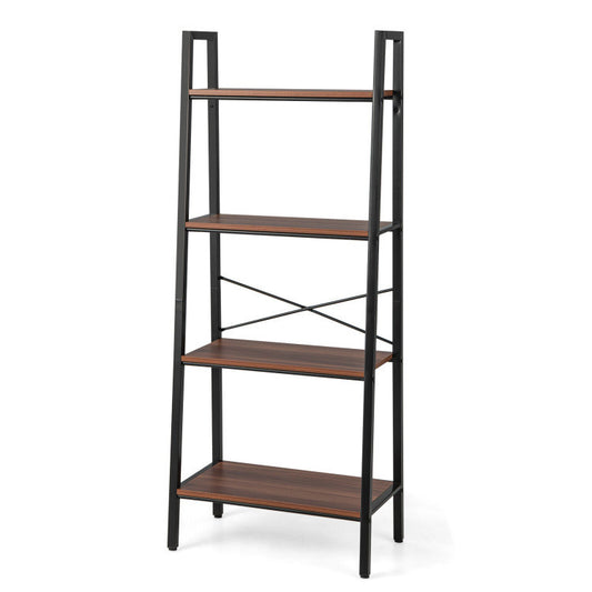 4-Tier Freestanding Open Bookshelf with Metal Frame and Anti-toppling Device