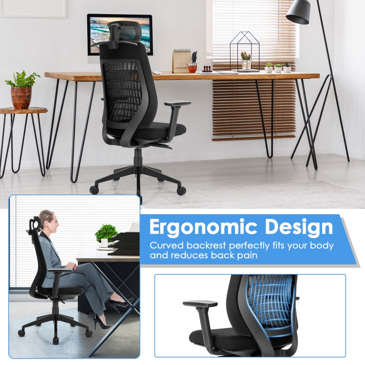 High Back Mesh Office Chair with Clothes Hanger