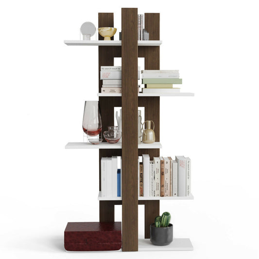 5-Tier Freestanding Bookshelf with Anti-Toppling Device