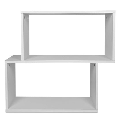 2-tier Irregular Wood Bookshelf for Home and Office