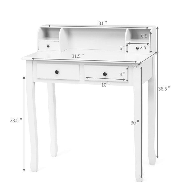 Removable Floating Organizer 2-Tier Mission Home Computer Vanity Desk