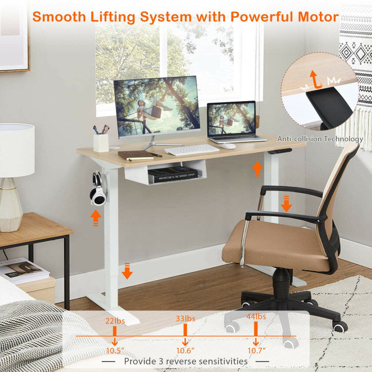 48-Inch Electric Standing Adjustable Desk with Control Panel and USB Port