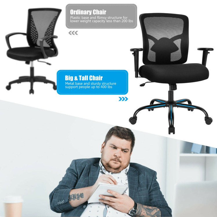 Height Adjustable Executive Chair Computer Desk Chair with Metal Base