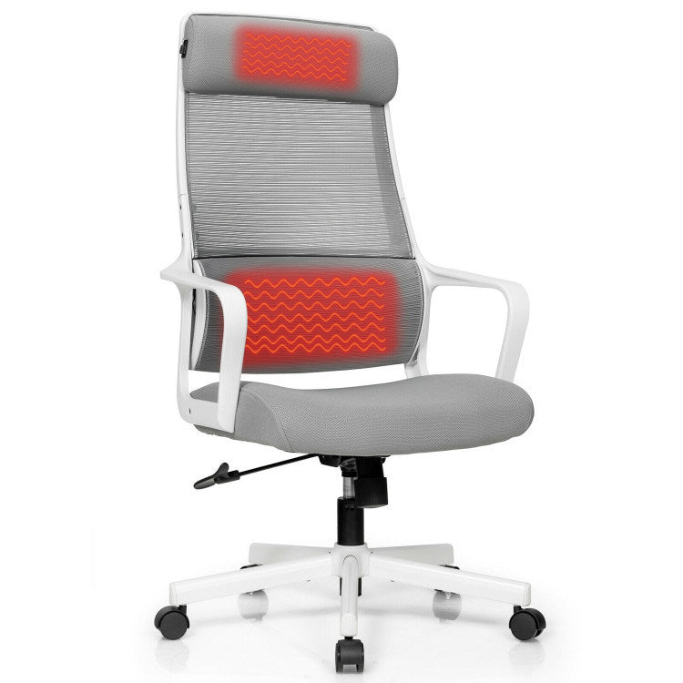 High Back Mesh Office Chair with Heating Headrest