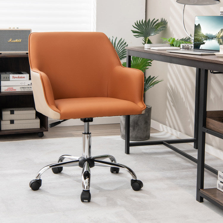 PU Covered Office Chair with Adjustable Height and Sponge Padded Cushion