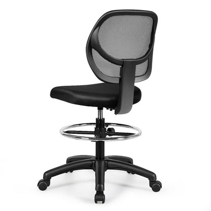 Adjustable Height Mid Back Mesh Drafting Office Chair