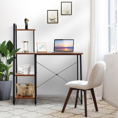 Compact Computer Desk Workstation with 4 Tier Shelves for Home and Office