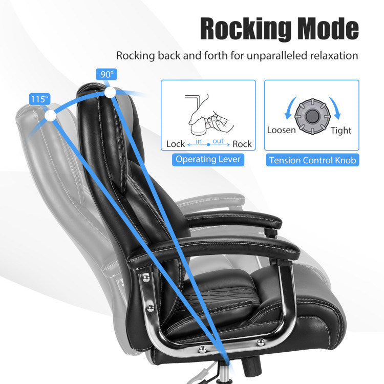 Height Adjustable Executive Chair Computer Desk Chair with Metal Base