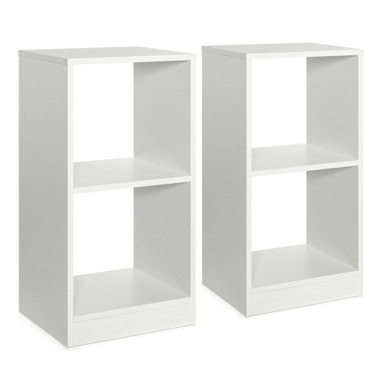 2-tier Bookcase Set of 2 with Anti-toppling Device