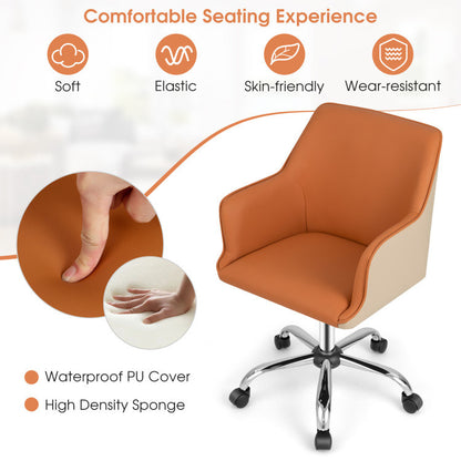 PU Covered Office Chair with Adjustable Height and Sponge Padded Cushion