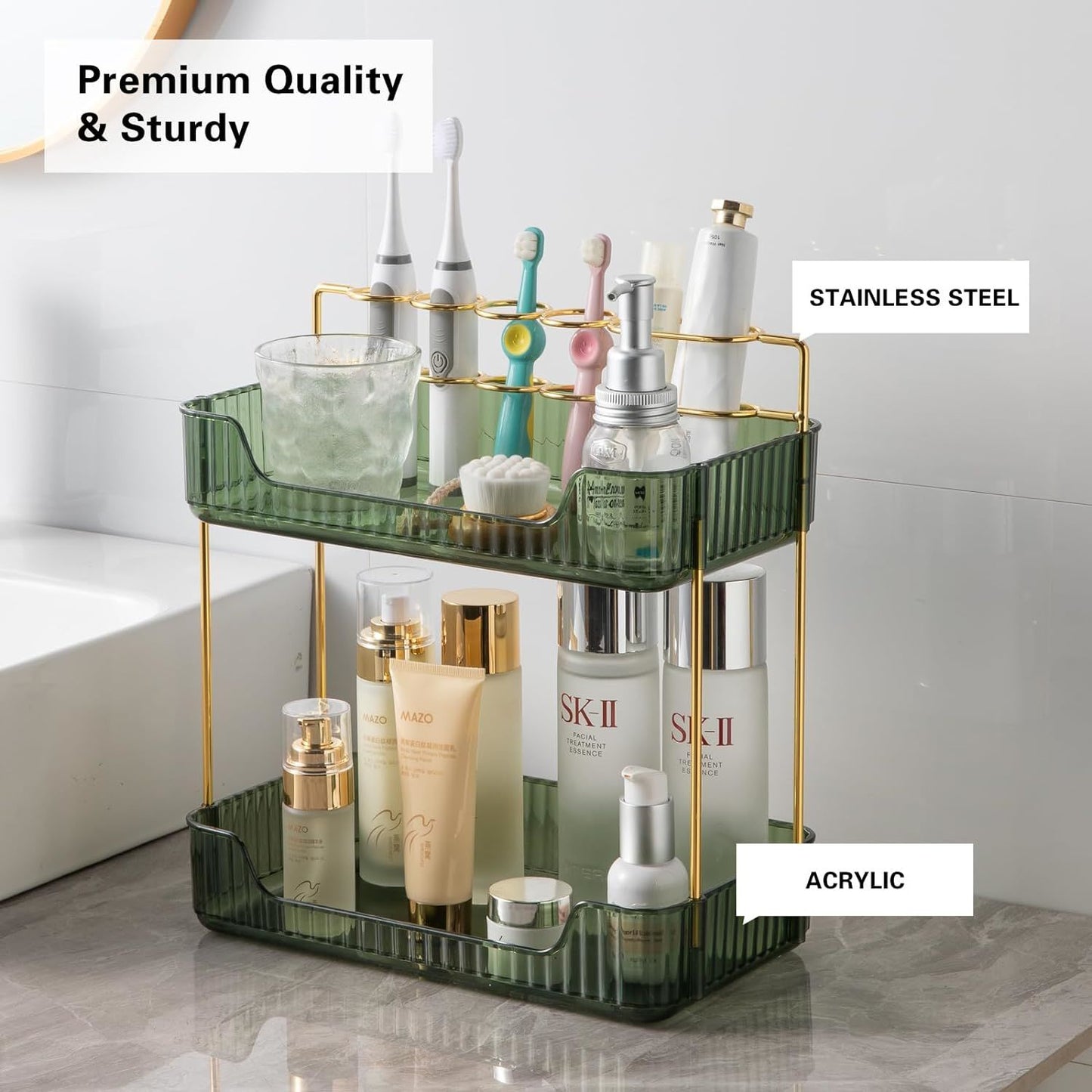 Rotating Makeup Organizer Acrylic Perfume Organizer Clear Skincare Organizer Cosmetics Organizer for Vanity Countertop