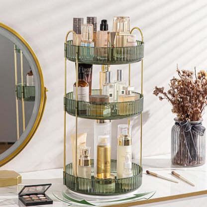 Rotating Makeup Organizer Acrylic Perfume Organizer Clear Skincare Organizer Cosmetics Organizer for Vanity Countertop