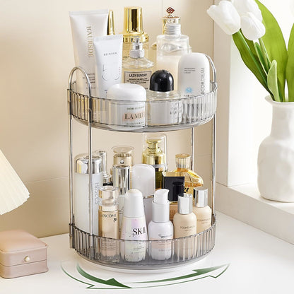 Rotating Makeup Organizer Acrylic Perfume Organizer Clear Skincare Organizer Cosmetics Organizer for Vanity Countertop