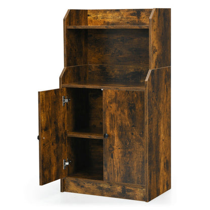 Storage Cabinet Bookcase with Doors and Display Shelf