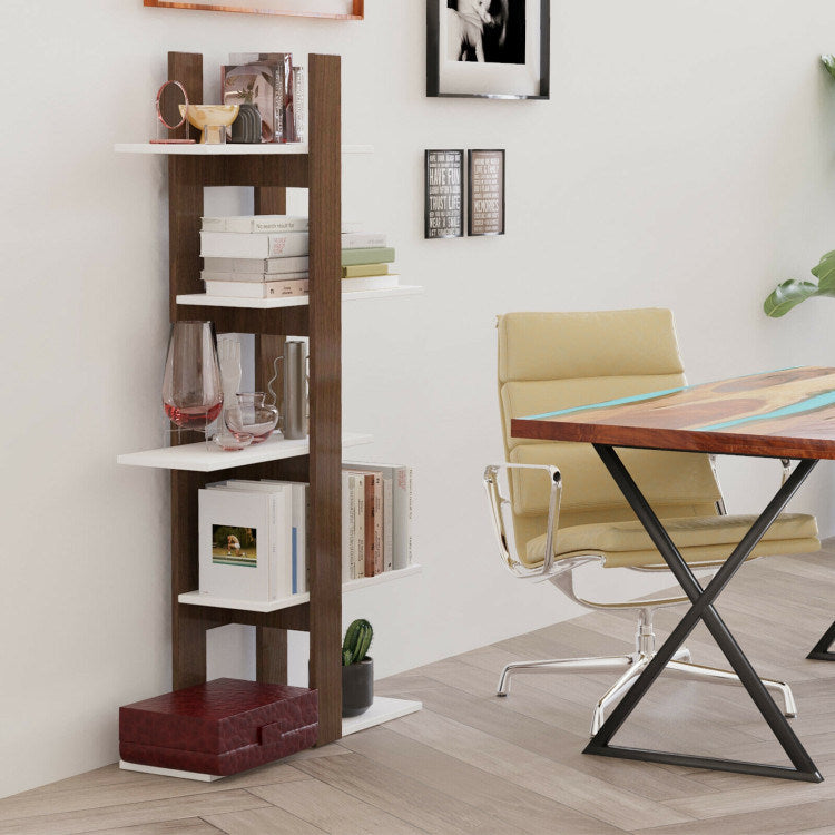 5-Tier Freestanding Bookshelf with Anti-Toppling Device