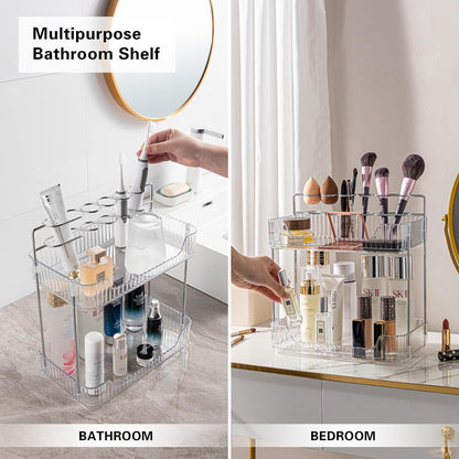 Rotating Makeup Organizer Acrylic Perfume Organizer Clear Skincare Organizer Cosmetics Organizer for Vanity Countertop