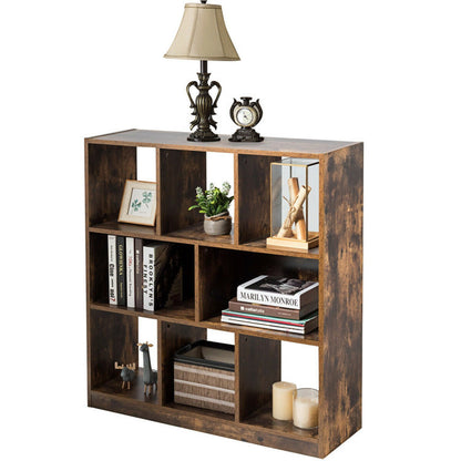 Open Compartments Industrial Freestanding Bookshelf for Decorations