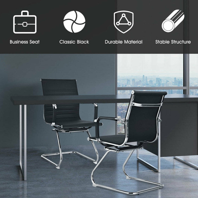 Set of 2 Heavy Duty Conference Chair with Protective Arm Sleeves