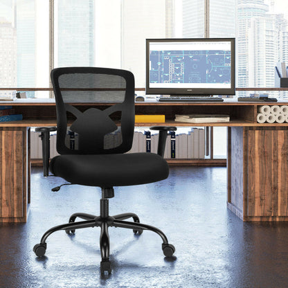 Height Adjustable Executive Chair Computer Desk Chair with Metal Base