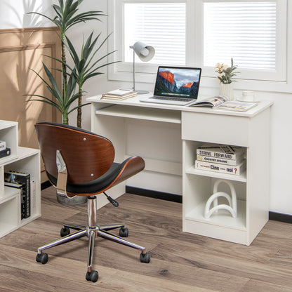 Wooden Computer Desk with CPU Stand