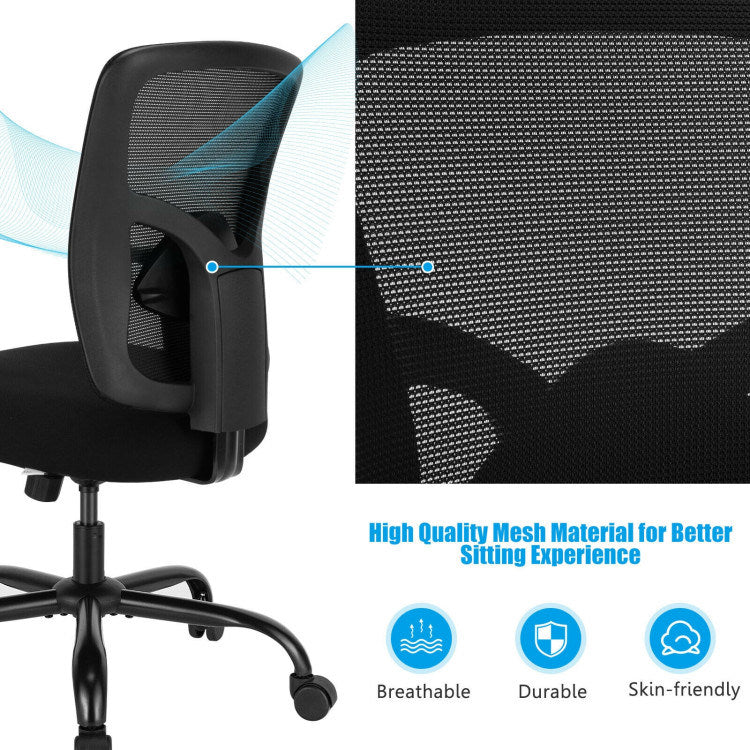 Height Adjustable Executive Chair Computer Desk Chair with Metal Base