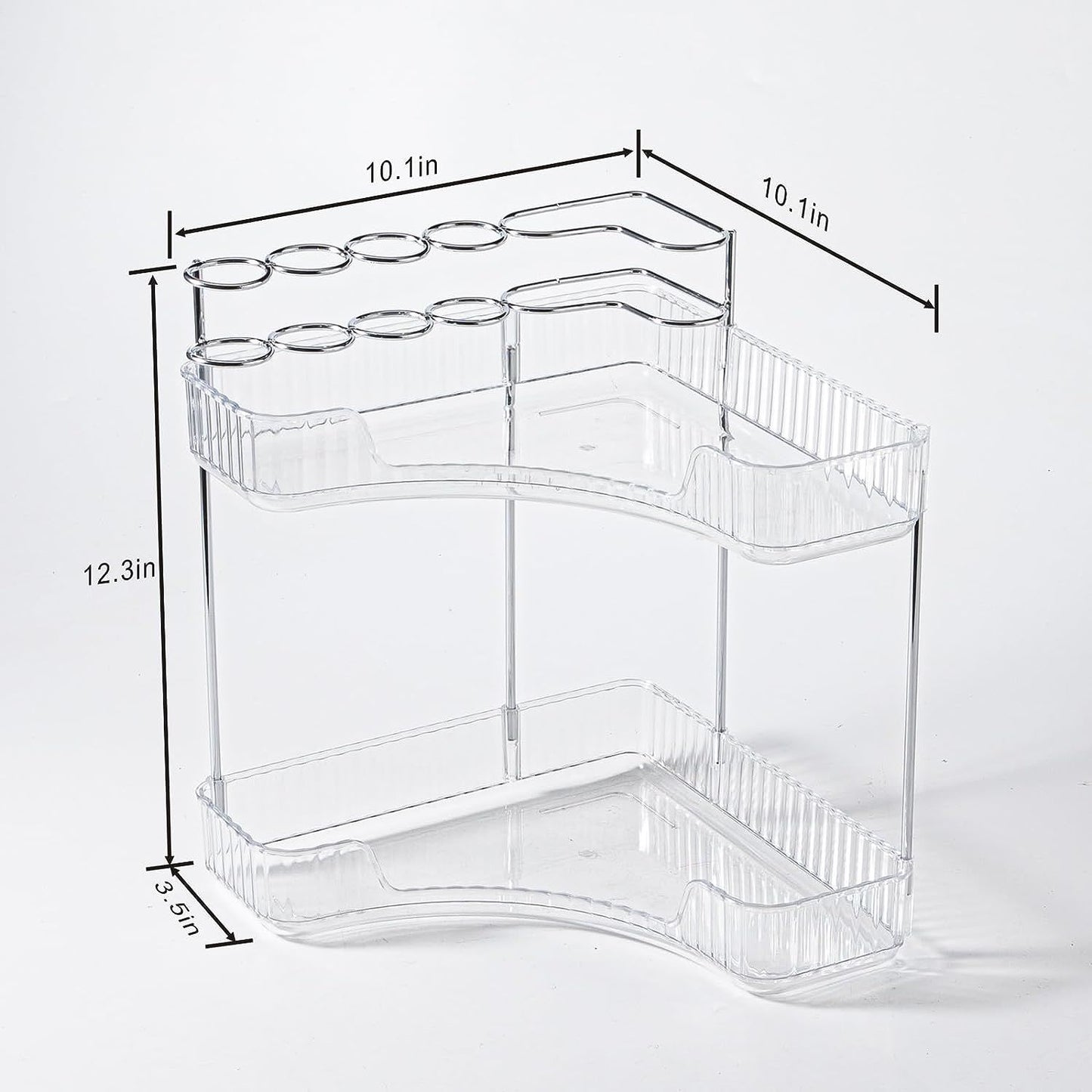 Acrylic Corner Makeup Organizer Stylish Counter Organizer for Vanity and Bathroom Countertop