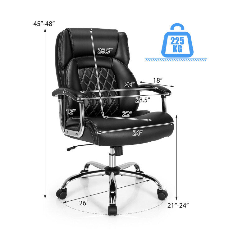 Height Adjustable Executive Chair Computer Desk Chair with Metal Base