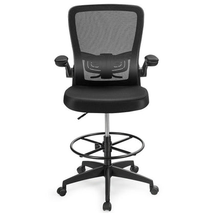 Height Adjustable Drafting Chair with Flip Up Arms