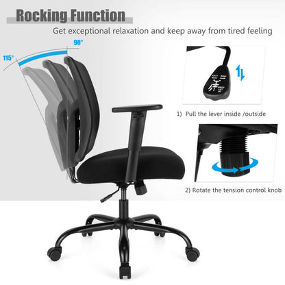 Height Adjustable Executive Chair Computer Desk Chair with Metal Base