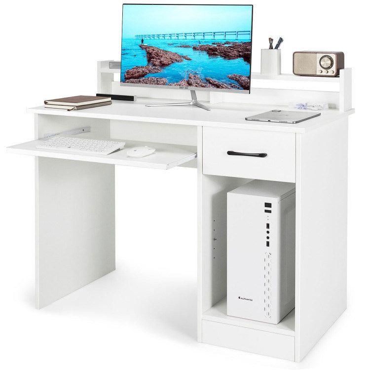 Study Laptop Table with Drawer and Keyboard Tray