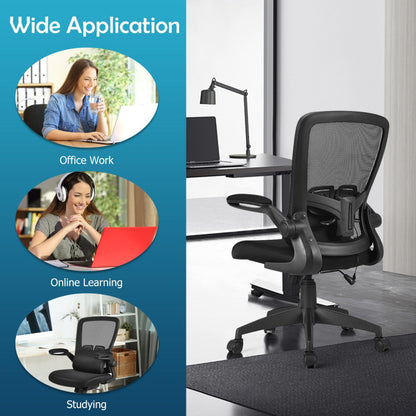 Ergonomic Desk Chair with Lumbar Support and Flip-up Armrest