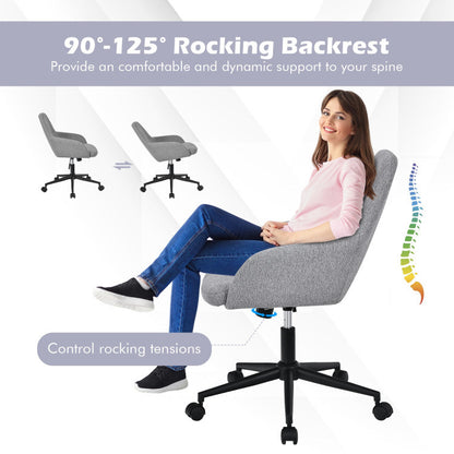 Fabric Home Office Chair with Rocking Backres