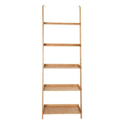 5-Tier Ladder Shelf Bamboo Bookshelf Wall-Leaning Storage Display Plant Stand