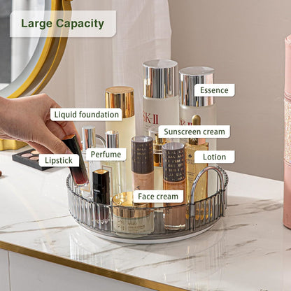 Rotating Makeup Organizer Acrylic Perfume Organizer Clear Skincare Organizer Cosmetics Organizer for Vanity Countertop