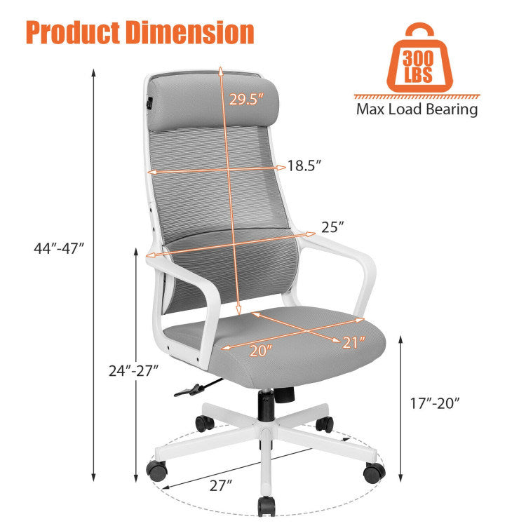 High Back Mesh Office Chair with Heating Headrest