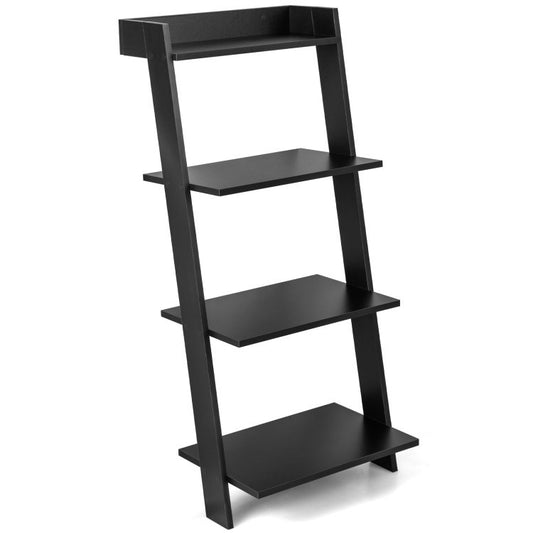 4-Tier Ladder Shelf with Solid Frame and Anti-toppling Device