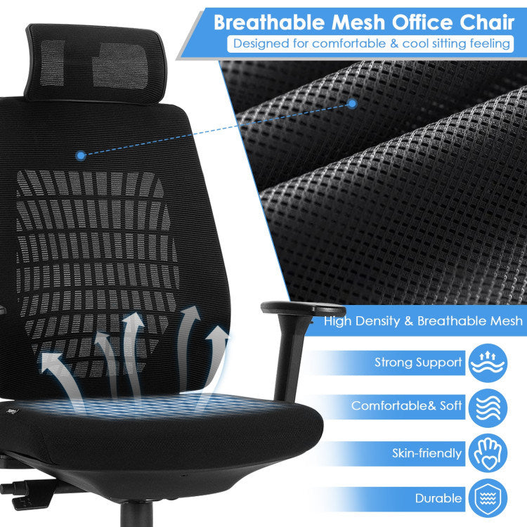 High Back Mesh Office Chair with Clothes Hanger