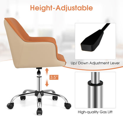 PU Covered Office Chair with Adjustable Height and Sponge Padded Cushion