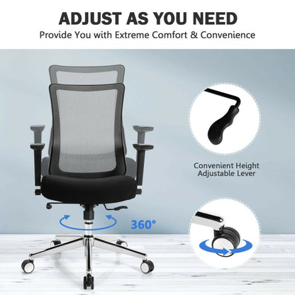 Ergonomic Mesh Office Chair Sliding Seat Height Adjustable with Armrest