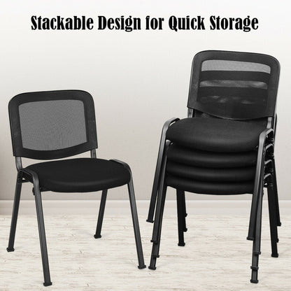 Set of 5 Stackable Conference Chairs with Mesh Back