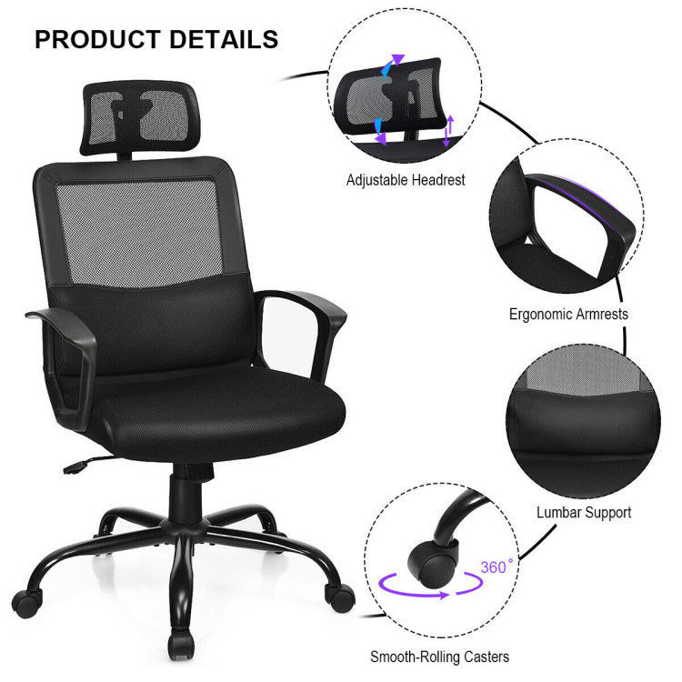 Mesh Office Chair High Back Ergonomic Swivel Chair